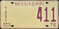 Nummernschilder / Kfz-Kennzeichen USA 1976 1970er Mississippi MS