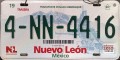 Nummernschilder / Kfz-Kennzeichen Mexiko 2008 2000er Nuevo Leon