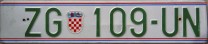 Nummernschilder / Kfz-Kennzeichen Kroatien 1992 1990er UN