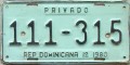 Nummernschilder / Kfz-Kennzeichen Dominikanische Republik 1980 1980er