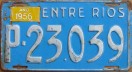 Nummernschilder / Kfz-Kennzeichen Argentinien 1956 1950er Entre Rios