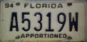 Nummernschilder / Kfz-Kennzeichen USA 1994 1990er Florida FL