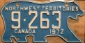 Nummernschilder / Kfz-Kennzeichen Kanada 1972 1970er Northwest Territories