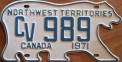 Nummernschilder / Kfz-Kennzeichen Kanada 1971 1970er Northwest Territories