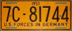 Nummernschilder / Kfz-Kennzeichen Deutschland 1957 1950er US
