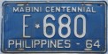 Nummernschilder / Kfz-Kennzeichen Philippinen 1964 1960er Quezon