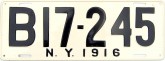 Nummernschilder / Kfz-Kennzeichen USA 1916 1910er New York NY