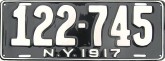 Nummernschilder / Kfz-Kennzeichen USA 1917 1910er New York NY