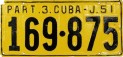 Nummernschilder / Kfz-Kennzeichen Kuba 1951 1950er