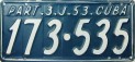 Nummernschilder / Kfz-Kennzeichen Kuba 1953 1950er