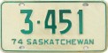 Nummernschilder / Kfz-Kennzeichen Kanada 1974 1970er Saskatchewan