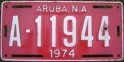 Nummernschilder / Kfz-Kennzeichen Aruba 1974 1970er Aruba