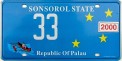 Nummernschilder / Kfz-Kennzeichen Palau 2000 2000er Sonsorol