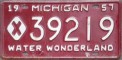 Nummernschilder / Kfz-Kennzeichen USA 1957 1950er Michigan MI