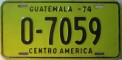 Nummernschilder / Kfz-Kennzeichen Guatemala 1974 1970er