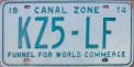 Nummernschilder / Kfz-Kennzeichen Panama 1974 1970er Canal Zone