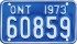 Nummernschilder / Kfz-Kennzeichen Kanada 1973 1970er Ontario