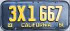 Nummernschilder / Kfz-Kennzeichen USA 1951 1950er California CA
