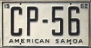 Nummernschilder / Kfz-Kennzeichen Amer.-Samoa 1962 1960er