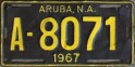 Nummernschilder / Kfz-Kennzeichen Aruba 1967 1960er Aruba