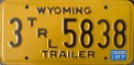 Nummernschilder / Kfz-Kennzeichen USA 1983 1980er Wyoming WY