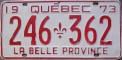 Nummernschilder / Kfz-Kennzeichen Kanada 1973 1970er Quebec