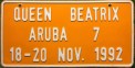 Nummernschilder / Kfz-Kennzeichen Aruba 1992 1990er Aruba