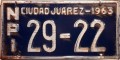 Nummernschilder / Kfz-Kennzeichen Mexiko 1963 1960er Chihuahua Front