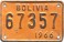 Nummernschilder / Kfz-Kennzeichen Bolivien 1966 1960er