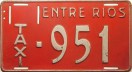 Nummernschilder / Kfz-Kennzeichen Argentinien 1950 1950er Entre Rios Taxi