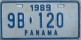 Nummernschilder / Kfz-Kennzeichen Panama 1989 1980er