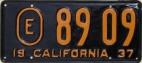 Nummernschilder / Kfz-Kennzeichen USA 1937 1930er california ca