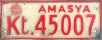 Nummernschilder / Kfz-Kennzeichen Türkei 1939 1930er