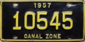 Nummernschilder / Kfz-Kennzeichen Panama 1957 1950er Canal Zone