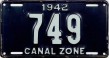 Nummernschilder / Kfz-Kennzeichen Panama 1942 1940er Canal Zone
