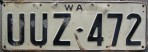 Nummernschilder / Kfz-Kennzeichen Australien 1968 1960er Western Australia WA