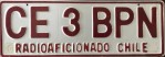 Nummernschilder / Kfz-Kennzeichen Chile 1985 1980er HAM Radio