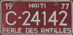 Nummernschilder / Kfz-Kennzeichen Haiti 1977 1970er