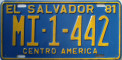 Nummernschilder / Kfz-Kennzeichen El Salvador 1981 1980er Mission International