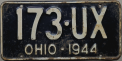 Nummernschilder / Kfz-Kennzeichen USA 1944 1940er Ohio OH
