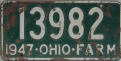 Nummernschilder / Kfz-Kennzeichen USA 1947 1940er Ohio OH