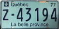 Nummernschilder / Kfz-Kennzeichen Kanada 1977 1970er Quebec