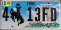 Nummernschilder / Kfz-Kennzeichen USA 2000 2000er Wyoming WY