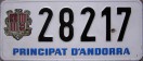 Nummernschilder / Kfz-Kennzeichen Andorra 1970 1970er