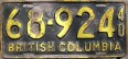 Nummernschilder / Kfz-Kennzeichen Kanada 1940 1940er British Columbia